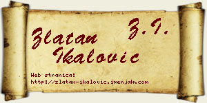 Zlatan Ikalović vizit kartica